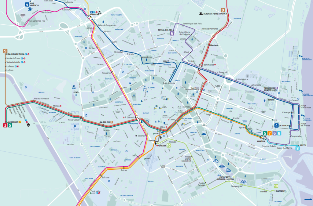Valencia Spain Subway map